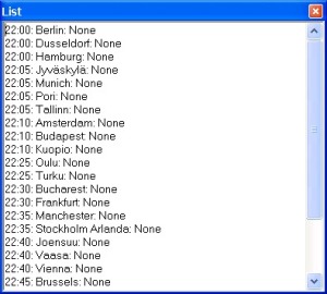 List of flights